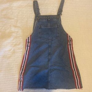 Size 6 Overall Dress with stripes on sides